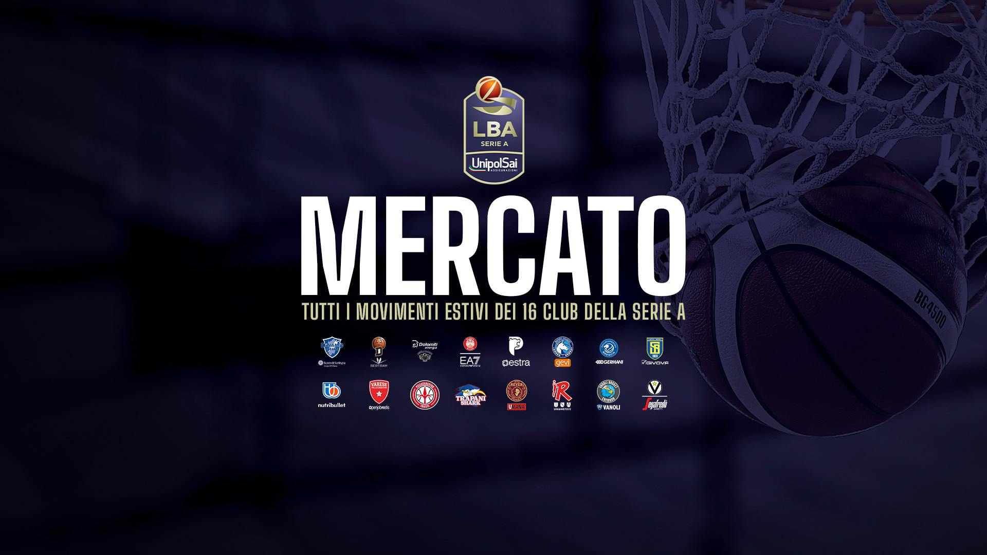 LBA Mercato, tutti i movimenti ufficiali delle 16 squadre della Serie A UnipolSai